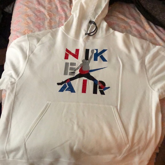 NWT Nike Air Jordan Hoodie in White w/ Jumpman - Picture 11 of 13